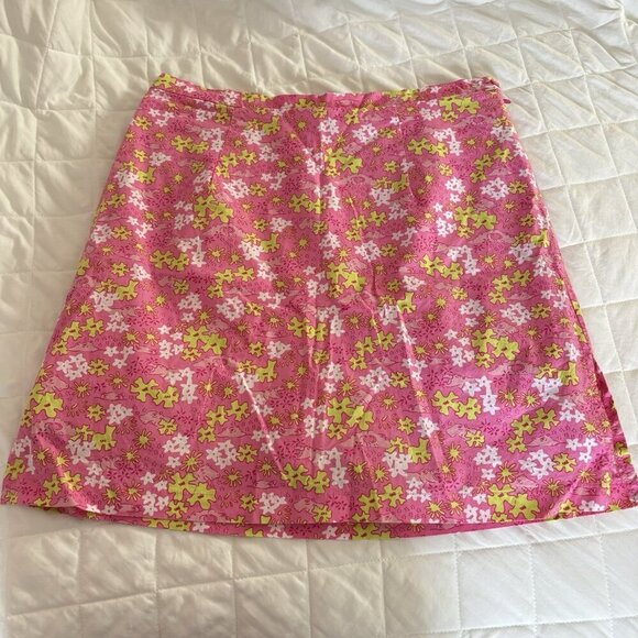 Cathy Daniels Pants - Vintage 90s Y2K Cathy Daniels Skort Skirt Womens Pink Green Hippo Floral Golf